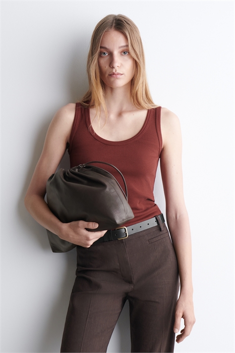 Ребристый топ с вырезом горловины 1285759002 - Фото 14115899