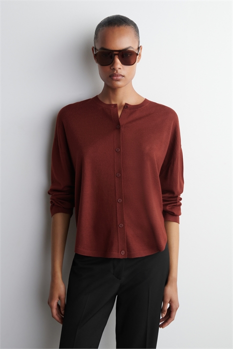 Кардиган кругового покроя из мериносовой шерсти 1293478003 - Фото 14118021