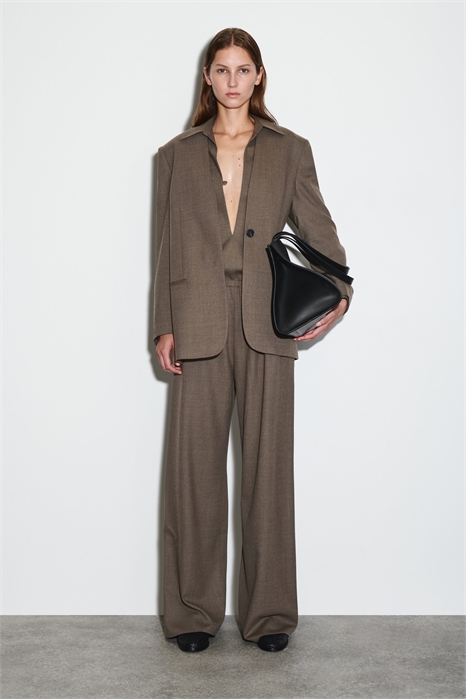 Брюки с широкими штанинами из шерсти 1296128001 - Фото 14119705