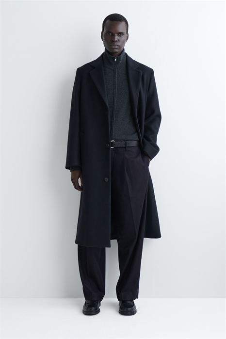 Расслабленные шерстяные брюки с прямыми штанинами 1296830003 - Фото 14119918