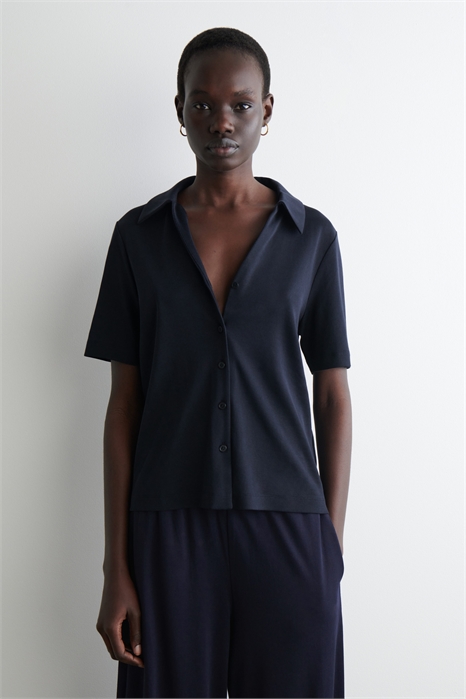 Повседневная рубашка из хлопкового джерси 1299418001 - Фото 14120670