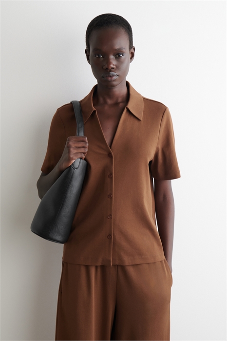 Повседневная рубашка из хлопкового джерси 1299418002 - Фото 14120678