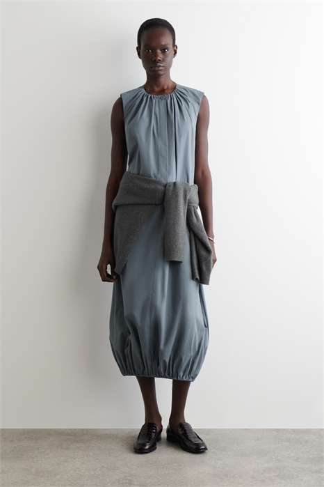 Платье миди с пузырчатым саумом 1299634001 - Фото 14120706