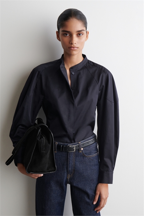 Хлопковая рубашка без воротника 1311409002 - Фото 14123141