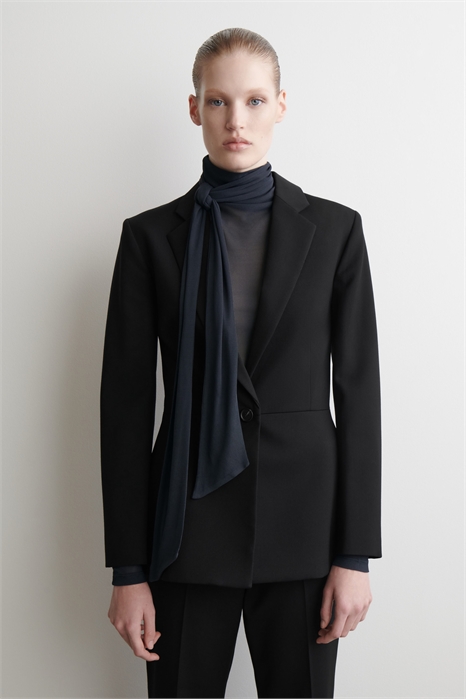 Шелковый топ с отделкой шарфом 1313073001 - Фото 14123296