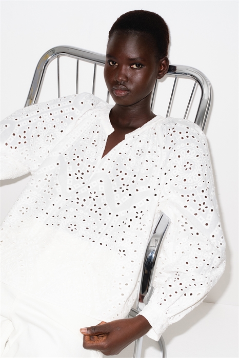 Блузка с рисунком "Broderie anglaise 1267689001 - Фото 14124037