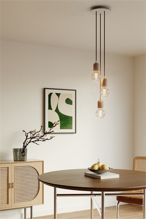 Бетонная люстра с 3 лампочками 1257480001 - Фото 14124587