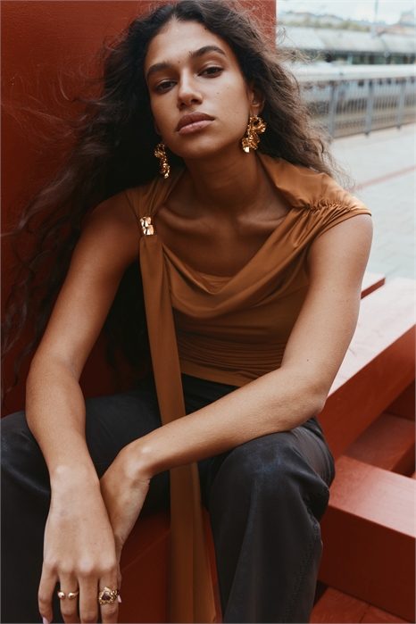 Топ с драпировкой на холодных плечах 1301773003 - Фото 14124802