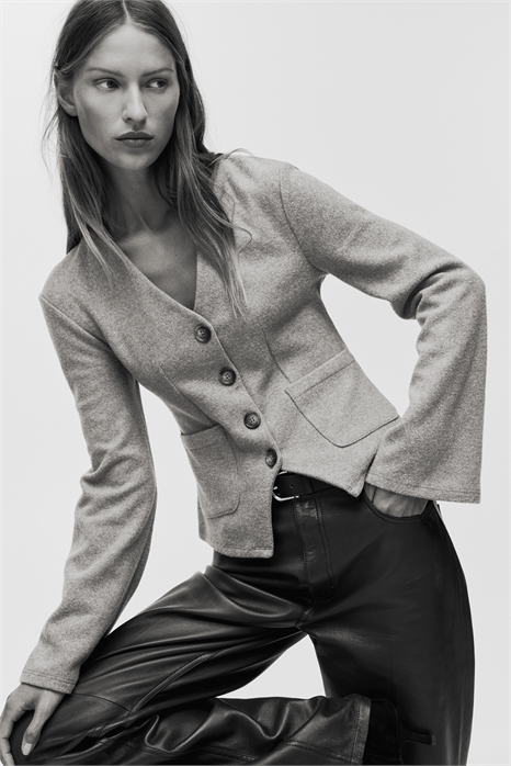 Кардиган из ребристого трикотажа 1311130002 - Фото 14124817