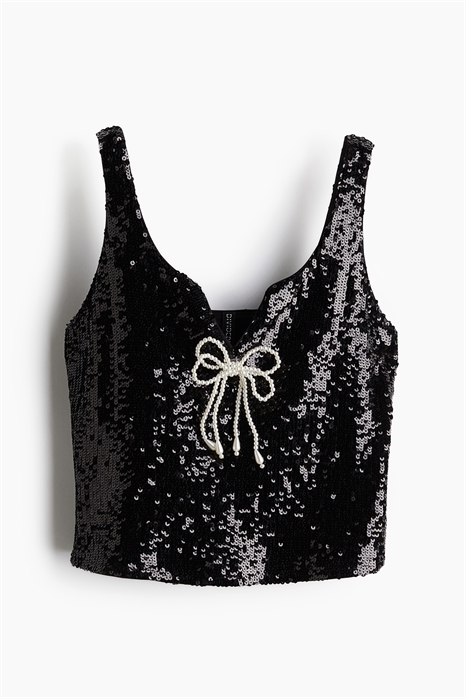 Топ из пайеток с декором в виде банта 1275193001 - Фото 14124869