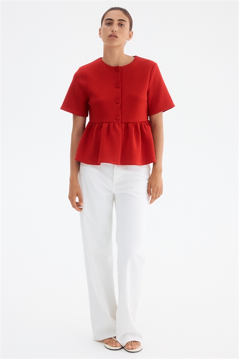 Топ со складками из скубы 1299852001 - Фото 14125075