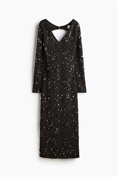 Платье из ребристого трикотажа с блестками 1251911001 - Фото 14125257