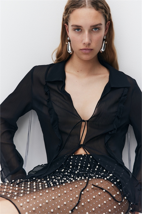 Шифоновая блузка с завязками 1256134002 - Фото 14127788