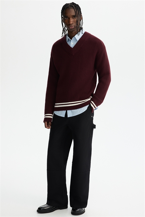 Вязаный джемпер в рубчик 1303007003 - Фото 14128277