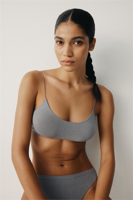 Мягкий бюстгальтер без швов с блестками 1312030001 - Фото 14129371