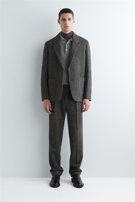 Шерстяные брюки с узором "елочка" и прямыми штанинами 1309586001 - Фото 14130463