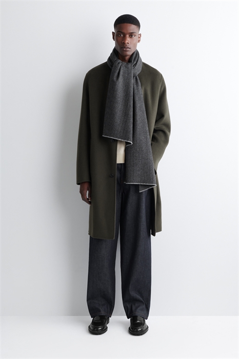 Шарф из шерсти и кашемира в елочку 1322175001 - Фото 14131505