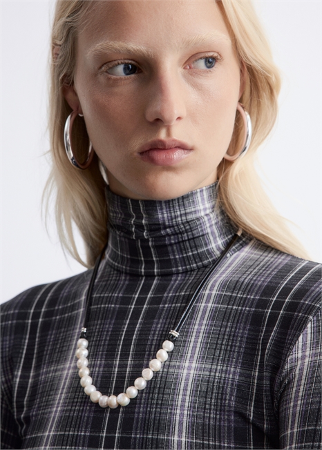 Шнуровое ожерелье из пресноводного жемчуга 1320058001 - Фото 14132282