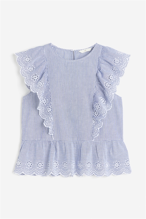 Хлопчатобумажная блузка с окантовкой 1183887001 - Фото 14132862