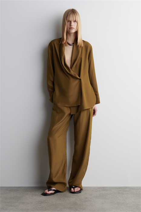 Шелковые брюки Relaxed fit 1267329005 - Фото 14133399