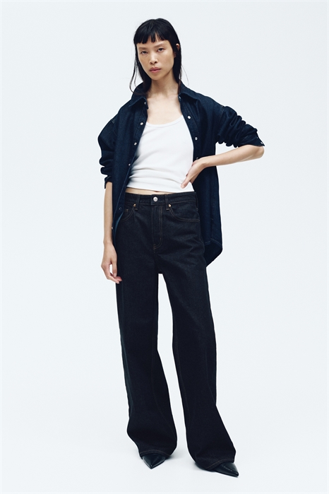 Широкие ультравысокие джинсы 1222670031 - Фото 14133584