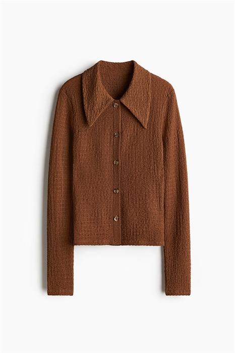 Приталенная рубашка из мятого трикотажа 1274427001 - Фото 14133659