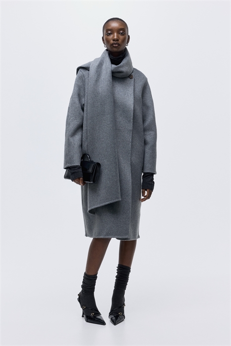 Пальто ручной работы из шерстяного бленда 1301163002 - Фото 14134775