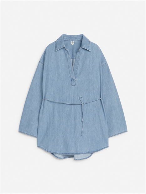 Туника из расслабленного денима 1225643001 - Фото 14135081