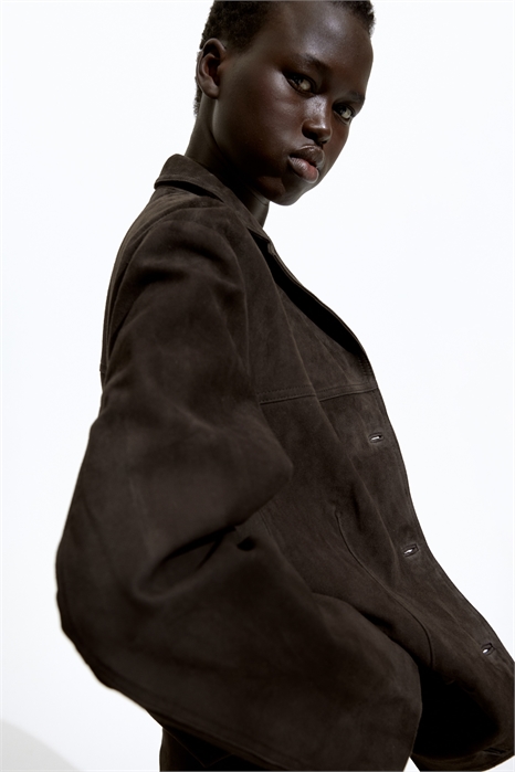 Однобортный блейзер из замши 1273555001 - Фото 14137487