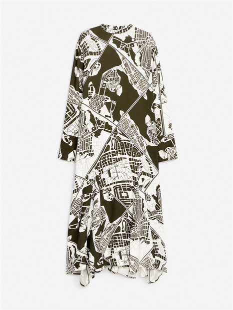 Платье-макси с принтом "Стокгольм 1238312001 - Фото 14137539