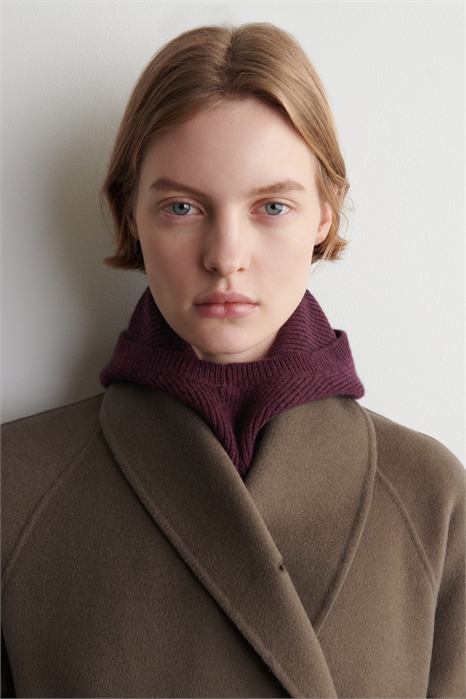 Ребристый шарф с капюшоном из шерсти и кашемира 1297427003 - Фото 14138103