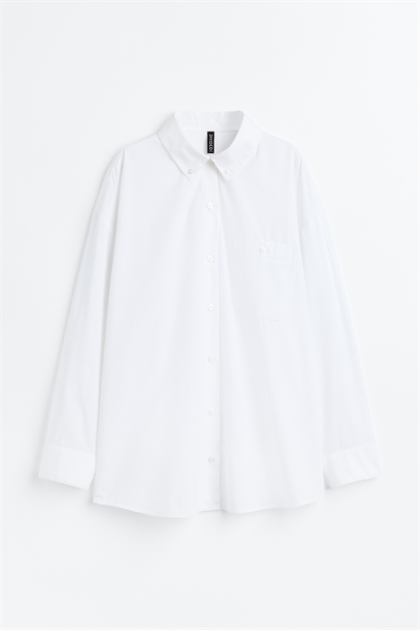 Рубашка из поплина в стиле оверсайз 1134735011 - Фото 14139635