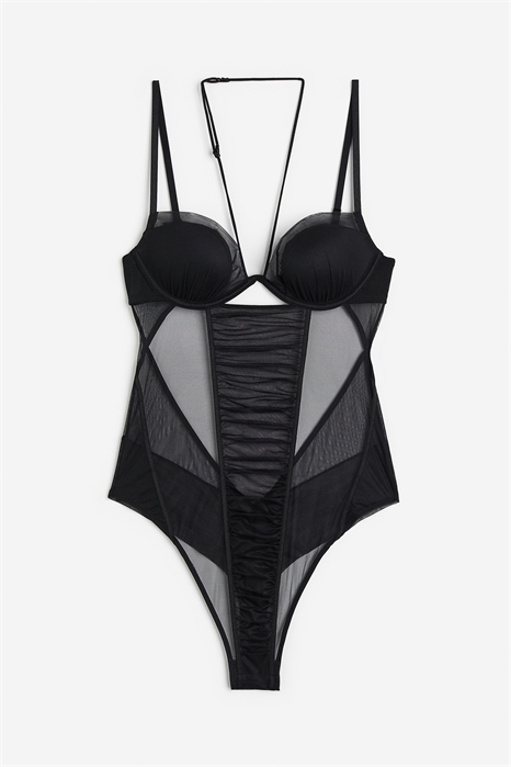 Сетчатое боди с мягкой чашкой 1199152001 - Фото 14139659