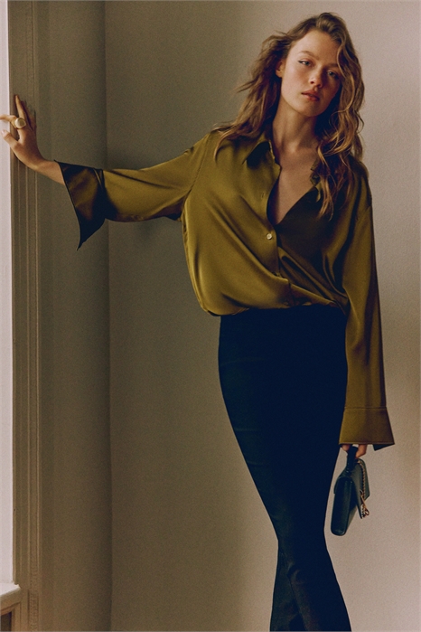 Атласная рубашка больших размеров 1305915002 - Фото 14142214