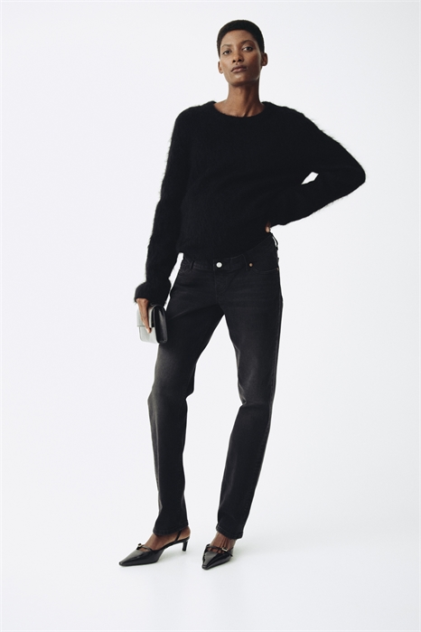 Зауженные прямые высокие джинсы MAMA 1313039001 - Фото 14142492