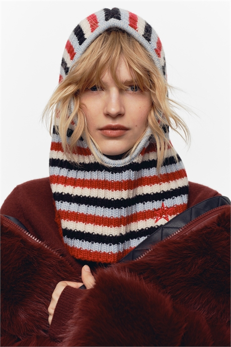 Шерстяная балаклава с ребристой вязкой 1314012001 - Фото 14142737