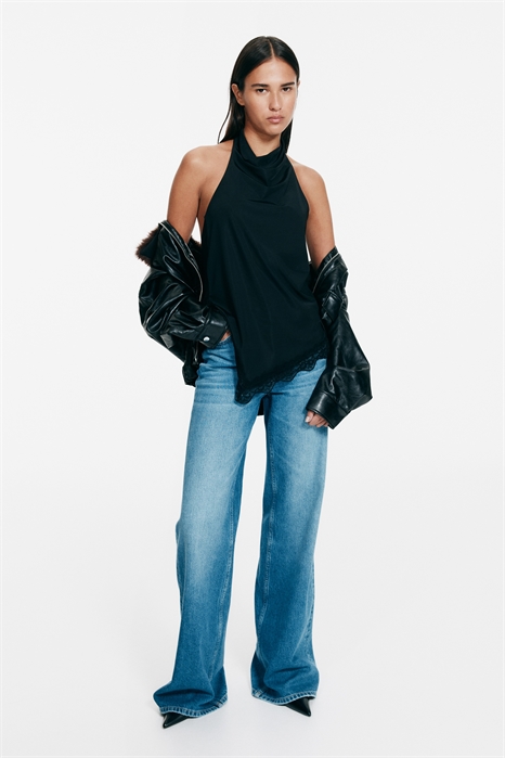 Топ с кружевной отделкой по вырезу горловины 1320137002 - Фото 14143144