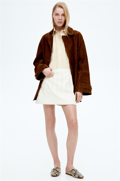 Двубортная замшевая куртка 1268965001 - Фото 14143910