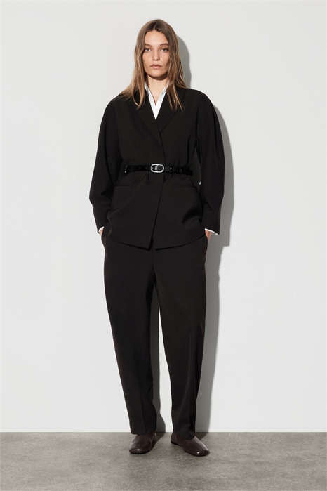 Брюки с бочкообразными ногами из шерсти 1312027001 - Фото 14144730