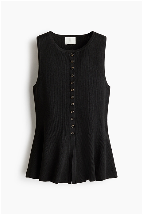 Жилет с пеплумом из ребристого трикотажа 1296257005 - Фото 14145380