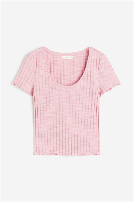 Ребристая футболка с глубоким вырезом 1182688003 - Фото 14146941