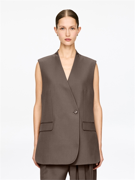 Приталенный жилет из шерстяной смеси 1317959001 - Фото 14147617