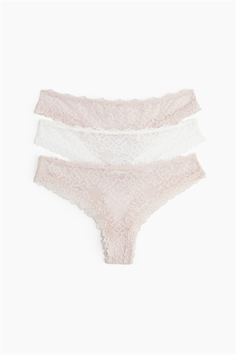 Кружевные трусы-бразильяна из 3 комплектов 1261608003 - Фото 14147704