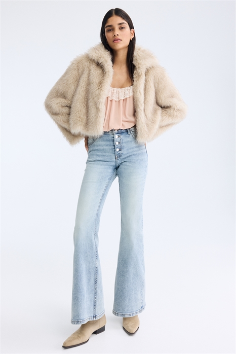 Расклешенные высокие джинсы 1308114004 - Фото 14148981