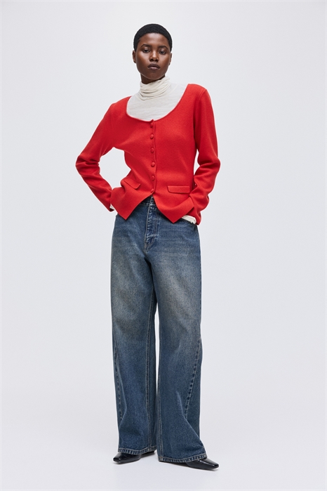 Кардиган с вырезом в рубчик 1296935002 - Фото 14149910