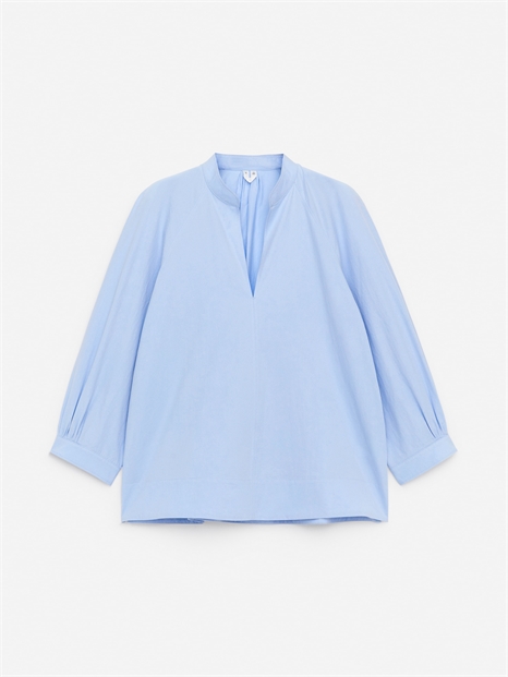 Хлопковая блузка с V-образным вырезом 1292082001 - Фото 14150157