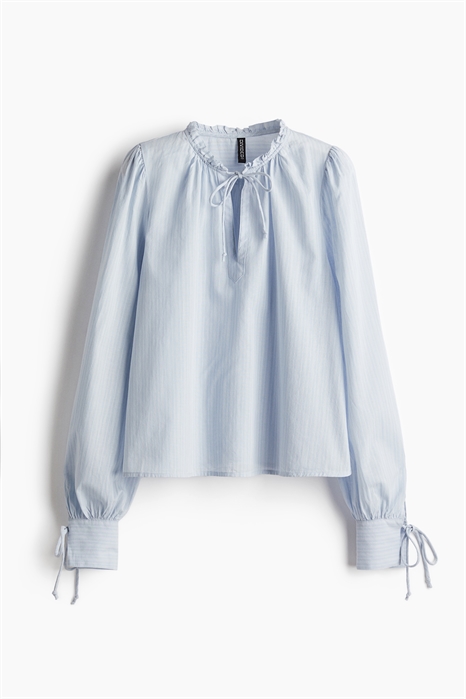 Блузка из хлопка с завязками 1264051002 - Фото 14150890