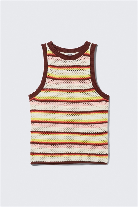 Хлопковый танк-топ с открытой вязкой 1292154001 - Фото 14151455