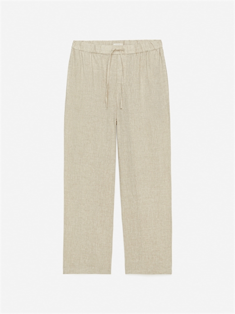 Расслабленные льняные брюки 1282842001 - Фото 14151504