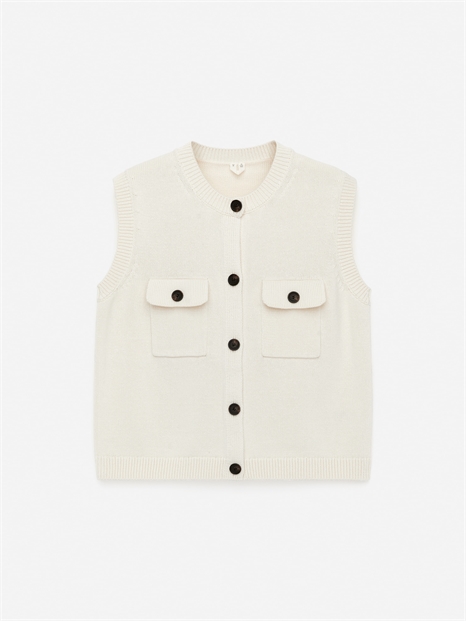 Вязаный хлопковый жилет 1293907002 - Фото 14151562